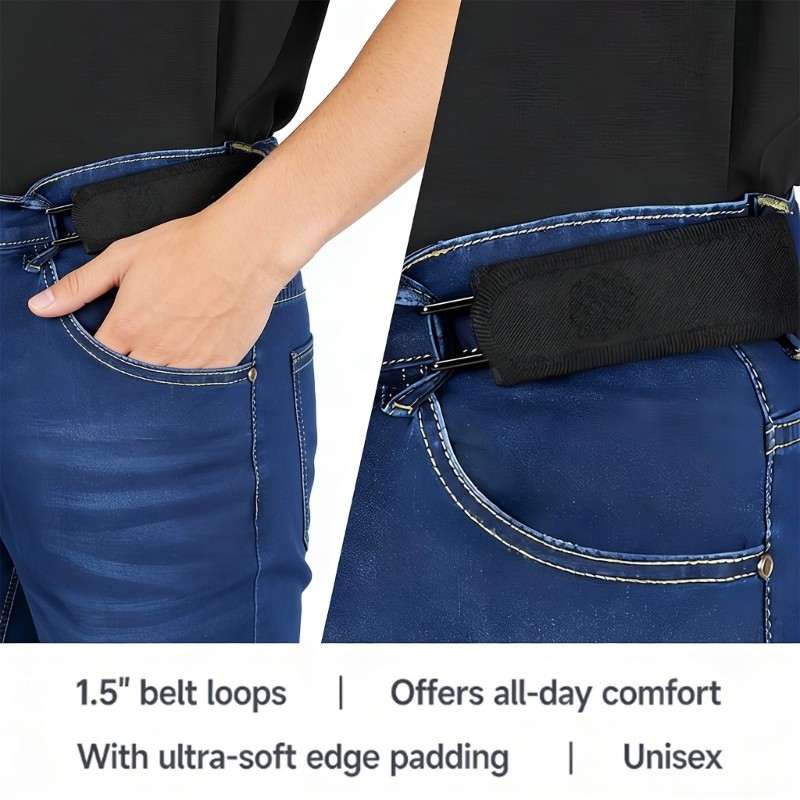 [SPT *] Móc kim loại chức năng Dây thắt lưng co giãn Unisex Buckle-Less Co giãn Dây thắt lưng vô hình để làm việc ngoài trời D
