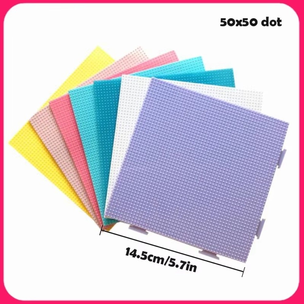 Hạt Perler Hama ĐƠN GIẢN, Tự Làm Xếp Hình Mẫu Tròn Chịu Nhiệt Chất Lượng Cao, Ba Chiều 52 * 52 Chấm Thủ Công Trang Trí Bảng Đậu 2.6mm Câu Đố Giáo Dục
