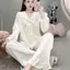Bộ Đồ Ngủ Nữ JUSOKA Pijama LỤA GẤM Cao Cấp Siêu Xinh họa Tiết In Chìm Dễ Thương Dành Cho Nữ GA01