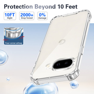 Dành cho Ốp điện thoại Google Pixel 9A Crystal Clear Hard Back Chống rơi 4 ngăn chống sốc Vỏ mỏng mỏng