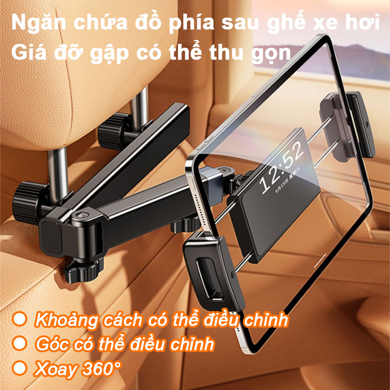 Giá đỡ máy tính bảng gắn sau ghế ô tô, nhựa ABS giữ máy tính bảng cho xe, giá đỡ máy tính bảng ô tô