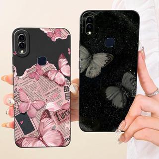 Dành Cho Vivo V11i V11 Ấn Độ 1806 V11 Pro 1804 1814 Ốp lưng Hoa Bướm Ốp Lưng Silicon Lỏng Vỏ Mềm