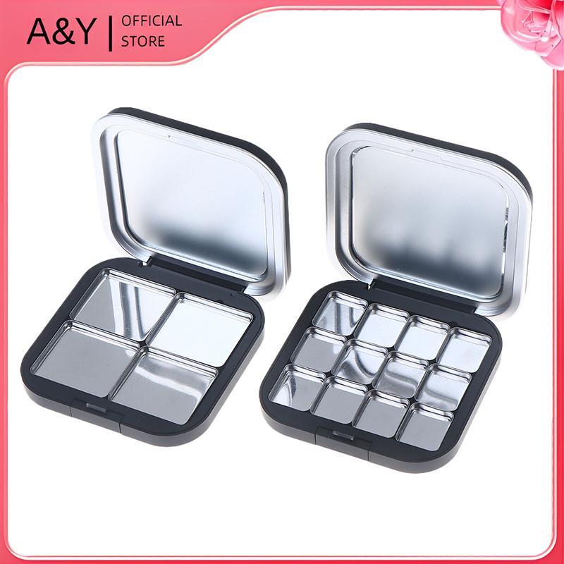 Bảng trang điểm vuông rỗng A & Y Hút từ tính có gương Phấn mắt Hộp mờ có hộp đựng phấn má hồng mỹ phẩm Pan.