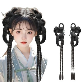 Hanfu nữ kèm tóc giả và mũ đội đầu, phù hợp cho người bận rộn