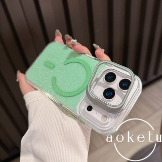 Giá đỡ ống kính kim loại vô hình thích hợp cho iPhone 17 Promax Ốp điện thoại trong suốt lấp lánh 16pm chống rơi 15 quả táo hút từ tính 14pm trong suốt 13 vỏ bọc toàn bộ