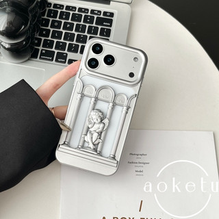 Roman pillar angel hollow out Xịt mờ ba chiều sáng tạo thích hợp cho iPhone 17 / 16 / 15 / 14 / 13 / 12promax bọc tay silicon chống rơi