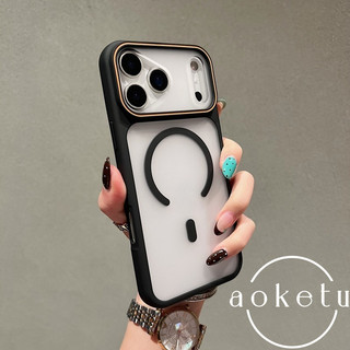 Ốp điện thoại từ tính mờ hình tròn tương phản cửa sổ lớn phù hợp cho iPhone 11 12 13 14 15 16 17 Pro max bán trong suốt bao gồm tất cả vỏ chống rơi