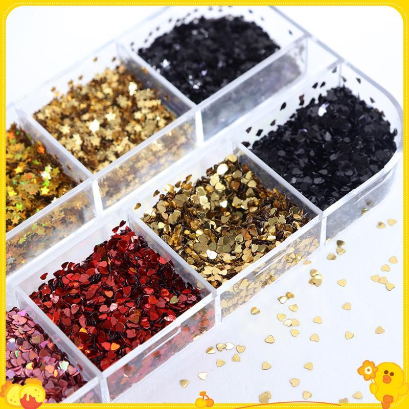 [Gengli] 1mm Ngôi Sao Lấp Lánh Móng Tay Lấp Lánh Tình Yêu Lấp Lánh Trang Trí Móng Tay Thiết Kế Salon Móng Tay Phụ Kiện Dễ Thương DIY Nail Art Design