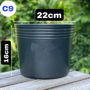 Sỉ 50c/100c chậu nhựa đen C9 Liên An ( 22×16 ) Loại tốt hàng xuất khẩu chất liệu nhựa HDPE
