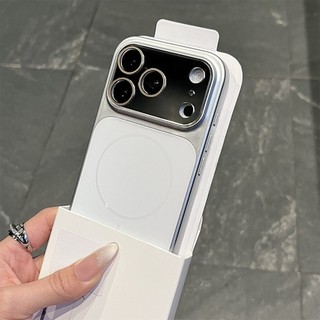 Ốp điện thoại di động hút từ tính cửa sổ lớn mạ cao cấp cho iPhone17 16 15 14 13 Pro Max bảo vệ camera chống sốc chống rơi mặt sau cứng