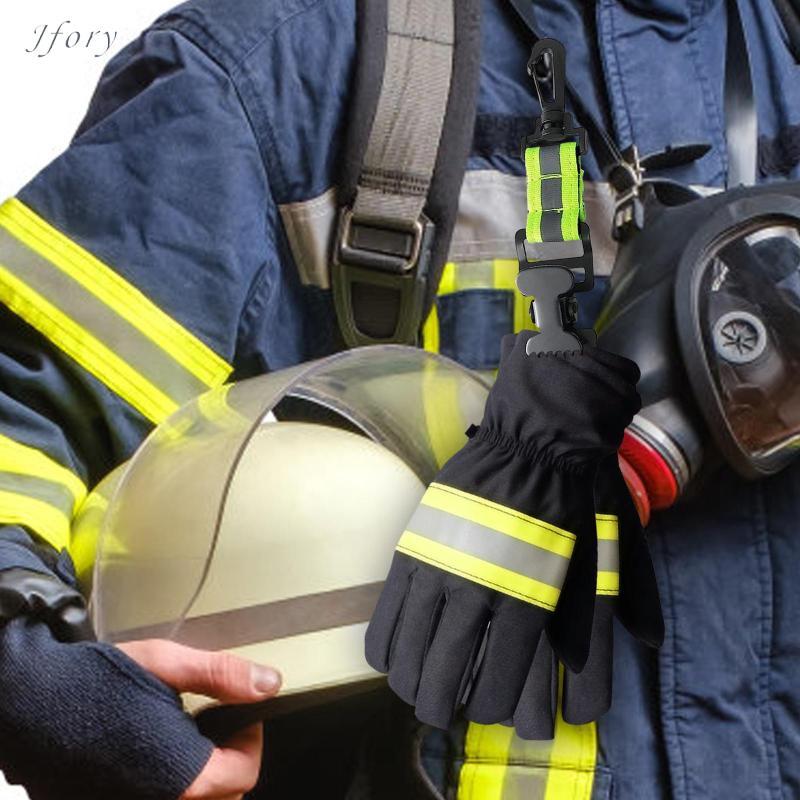 Jfory Găng tay lính cứu hỏa Dây đeo găng tay Người giữ găng tay Nylon Dây đeo găng tay làm việc Lính cứu hỏa