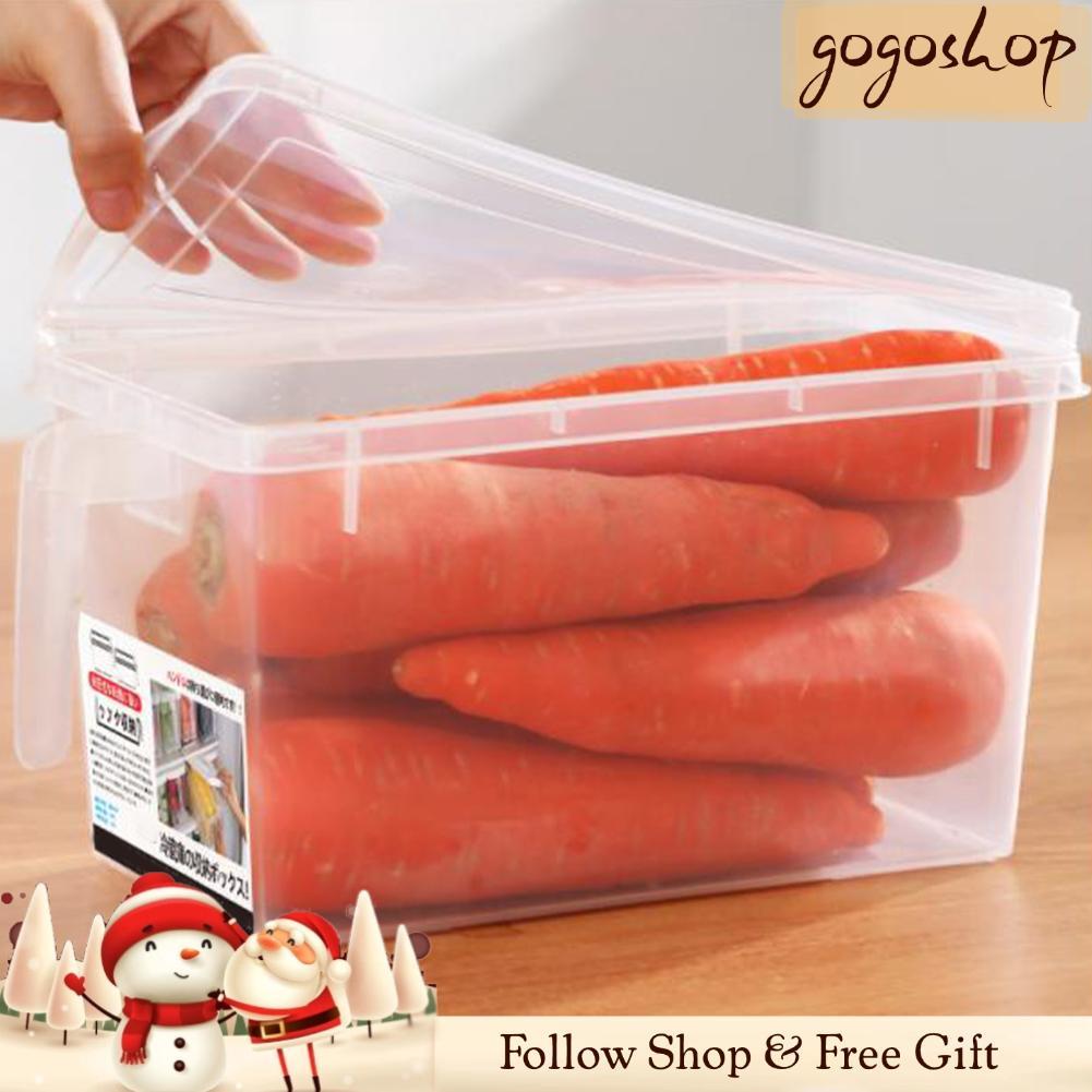 Gogoshopp Hộp Đựng Thực Phẩm Tủ Lạnh Có Thể Xếp Chồng YDuupxe Hộp Đựng Thực Phẩm Hình Chữ Nhật Trong Suốt Có Nắp Tay Cầm Đựng Rau Củ Quả Trứng