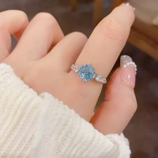 Nhẫn nữ phong cách châu Âu, băng cắt đá quý nhiều màu sắc zircon và họa tiết hoa hồng