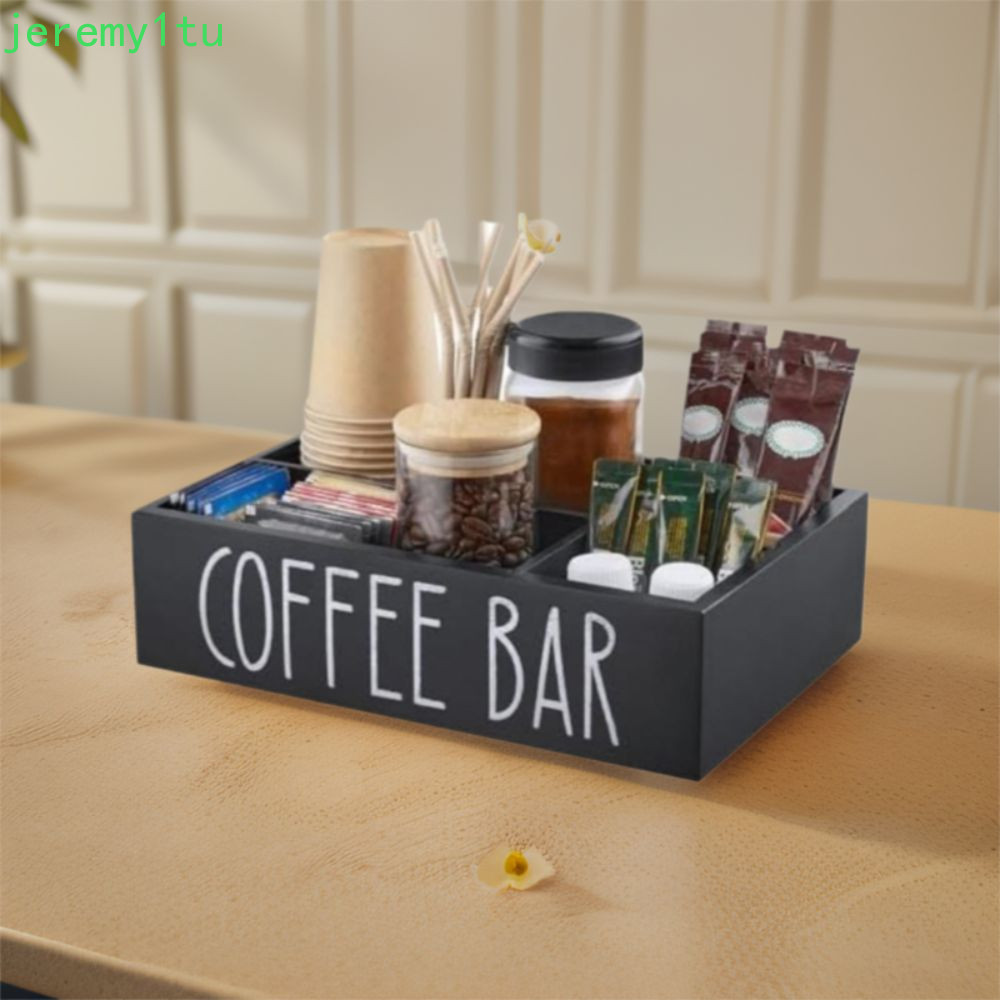Hộp Bảo Quản Trà & Cà Phê JEREMY, Hộp Đựng Cà Phê Bằng Gỗ Dung Tích Lớn Phong Cách Retro, Trang Trí Bàn Ăn Hộ Gia Đình Sáng Tạo 4 Ngăn Để Bàn Hộp Văn Phòng Phẩm Phòng Ngủ