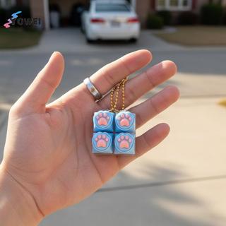 YOWEI 1 Cái Squishy Fidget Móc Khóa Silicon Dễ Thương Chân Mèo Bàn Phím Keycap Giảm Căng Thẳng Fidget Đồ Chơi Không Có Quà Tặng Nhẹ Cho Người Lớn Trẻ Em VN