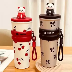 Bình Giữ Nhiệt Gấu Trúc PANDA Inox 316 dung tích 700ml Có Ống Hút bình nước mẫu mới hè 2026