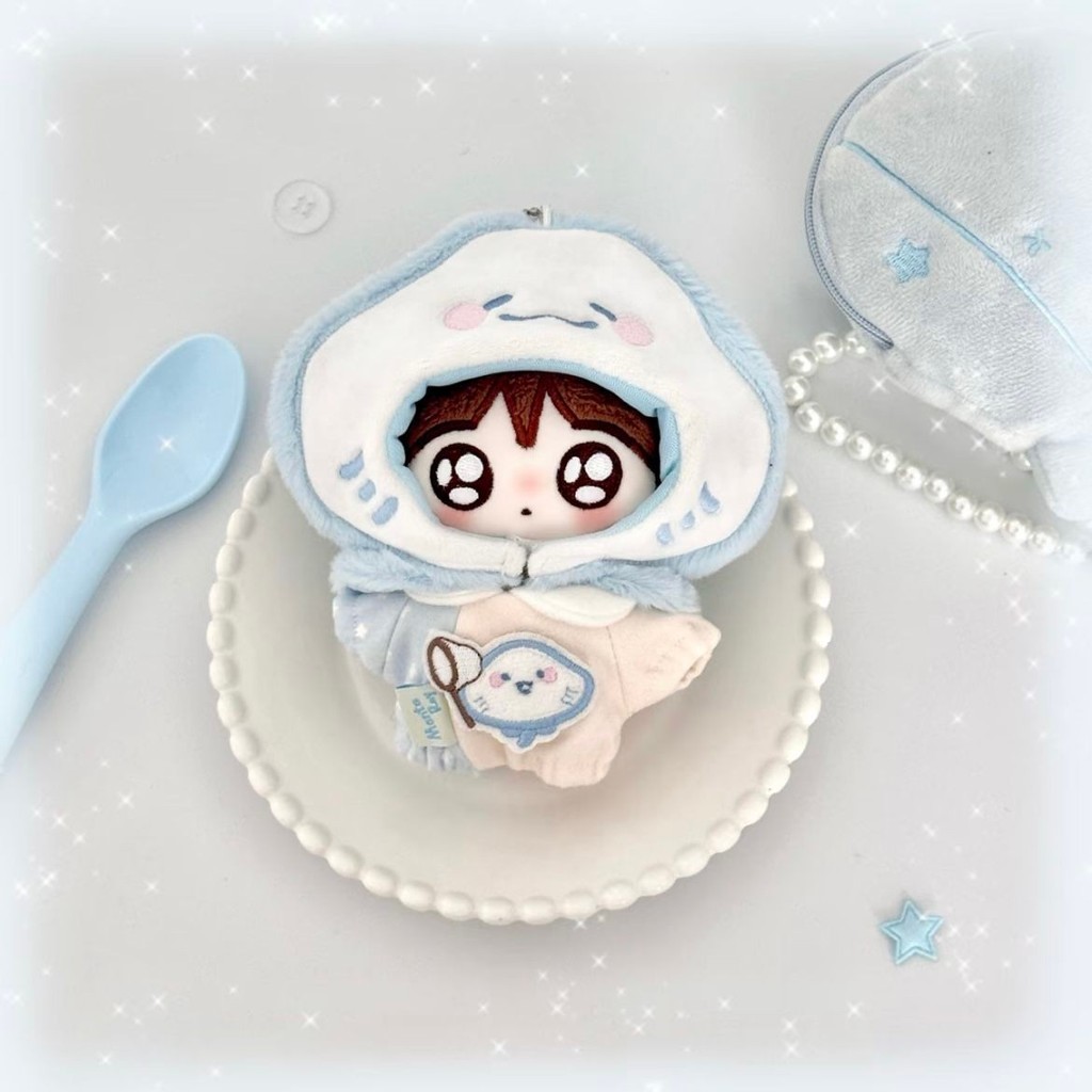 Bắt sứa Series 10cm20cm Quần Áo Bé Búp Bê Cotton Tự Mài Gấu Mũ Liền Quần Dễ Thương Tất Cả Trận Đấu 4.6