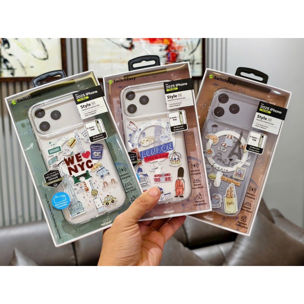 [Chính Hãng] Ốp Lưng Switcheasy Style M iPhone 17ProMax -Trong Suốt Họa Tiết 3D, Chống Sốc Chuẩn Quân Đội 3M, Có MagSafe