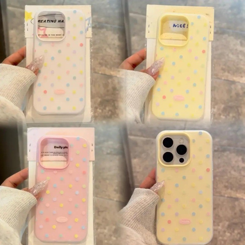 Đơn Giản Màu Dot Điện Thoại Trường Hợp Cho iPhone 17 16 15 14 13 12 11 Pro Max X Xr Xs Max