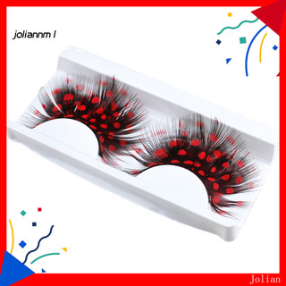 Lông mi giả 3D đầy màu sắc, lông vũ mềm mại, 1 cặp cho Halloween, Cosplay, trang điểm mắt
