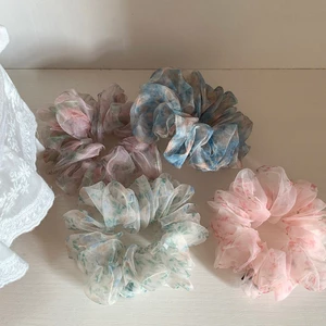 Hululu Scrunchy Hoa Organza Phong Cách Hàn Quốc Retrô Cho Tóc Nữ