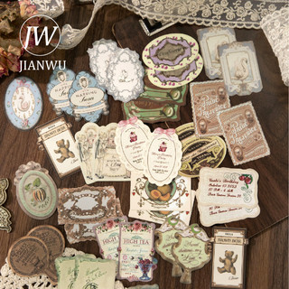 JIANWU Rococo Series Vintage Baroque Ren Hoa Phong Cảnh Cắt Kéo Sổ Lưu Niệm Chất Liệu Gói Sáng Tạo Rác Tạp Chí Văn Phòng Phẩm