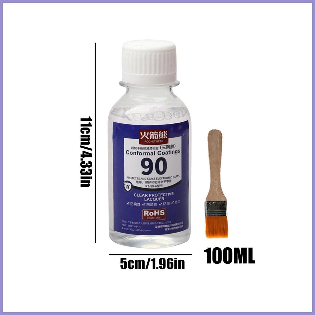 Lớp phủ chống thấm điện tử 100ML Lớp phủ bảo vệ trong suốt Chống thấm nước Nhanh khô Bảng mạch trong suốt mueadsyvn