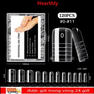 HEARTHLY 120 Chiếc Đầu Giả, Full Cover Dual Form Khuôn Móng Tay Ngón Chân, Acrylic Poly Nail Gel Khuôn Để Nối Dài