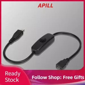 apill Dilwe Micro USB Cáp nối dài từ nữ sang nam có công tắc nguồn cho