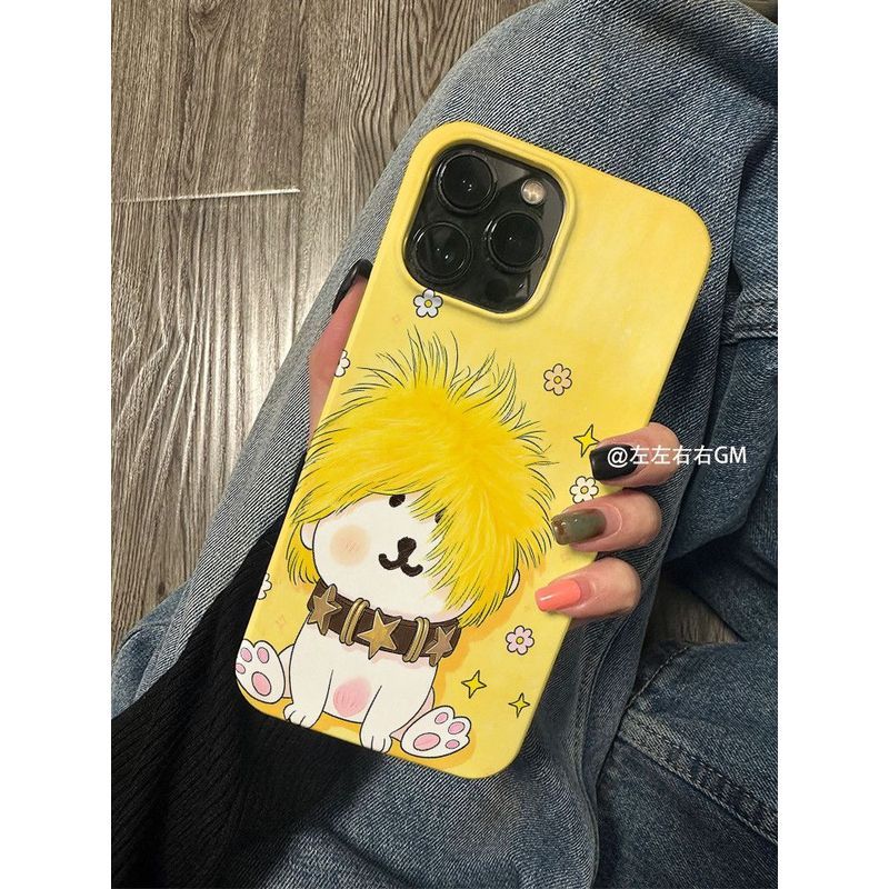 Ốp điện thoại hình chó tóc vàng lộn xộn QYJS Vỏ cứng thích hợp cho IPhone 16 15 14 13 ProMax 12 PRO 11 7 8 PLUS 17 AIR XR XSMAX Phim Vỏ cứng bán chạy