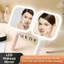 Gương trang điểm màn hình cảm ứng FAVORITEGOODS, Gương trang điểm thông minh LED có thể điều chỉnh độ sáng cầm tay, màn hình cảm ứng 3 màu ánh sáng vuông Gương trang điểm du lịch Sử dụng tại nhà