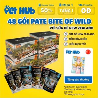 [COMBO 48 - 24 GÓI TIẾT KIỆM] Pate Sữa Dê Bite Of Wild 70g Cho Mèo - Bổ Sung Dinh Dưỡng Cho Mèo Từ 2 Tháng Tuổi