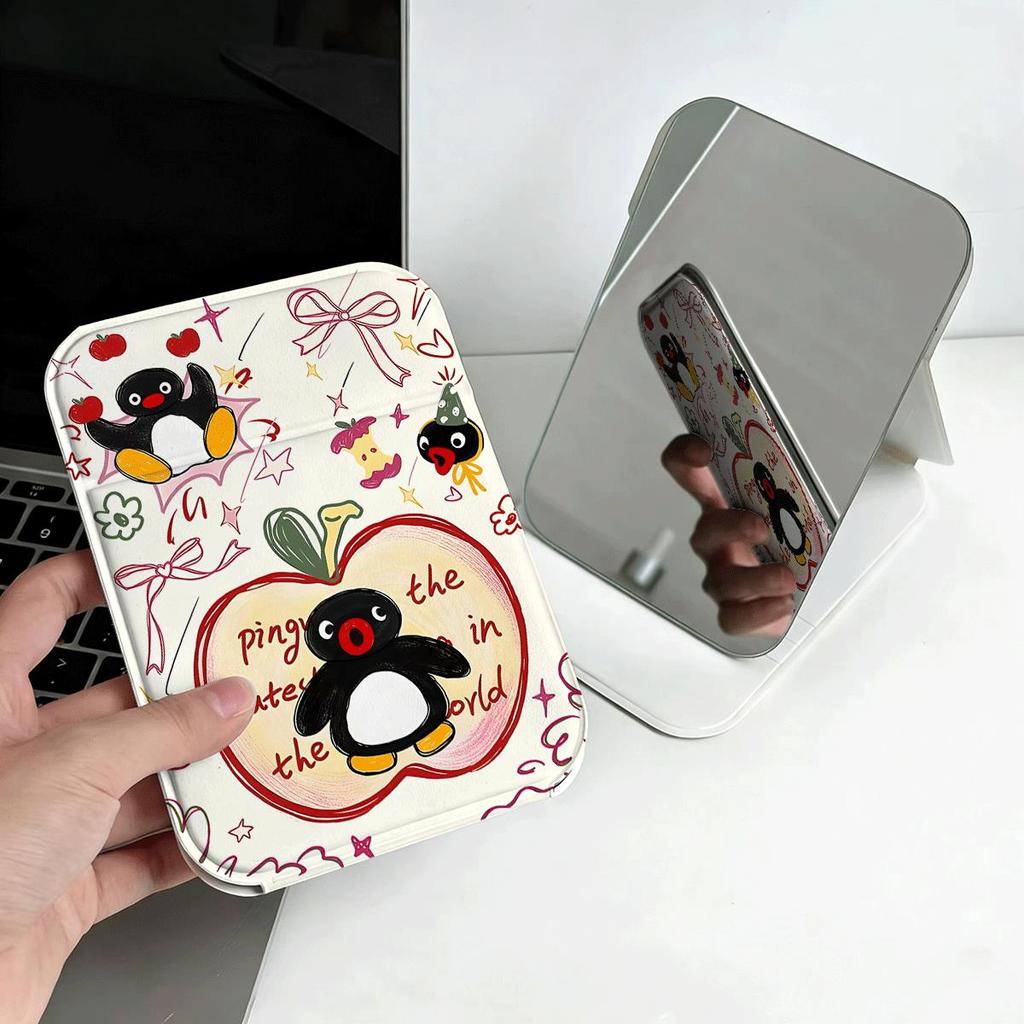 Chim cánh cụt Apple Gương Trang Điểm Gấp Đơn Giản Chất Lượng Cao Thời Trang