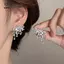 Bông Tai Đinh Tán Pháo Hoa Đính Đá và Ngọc Trai Giả Hai Hàng Thanh Lịch - Phù Hợp Lễ Cưới và Dự Tiệc
