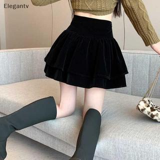 Váy nữ cao cấp nhung xếp ly retro ngắn, lông tơ mềm mại, thời trang thanh lịch cho mọi ngày