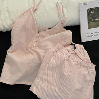 VM-Bộ đồ ngủ sọc kẻ Set pijama xốp mềm trơn . Bộ ngủ nữ xốp mềm dây mùa hè