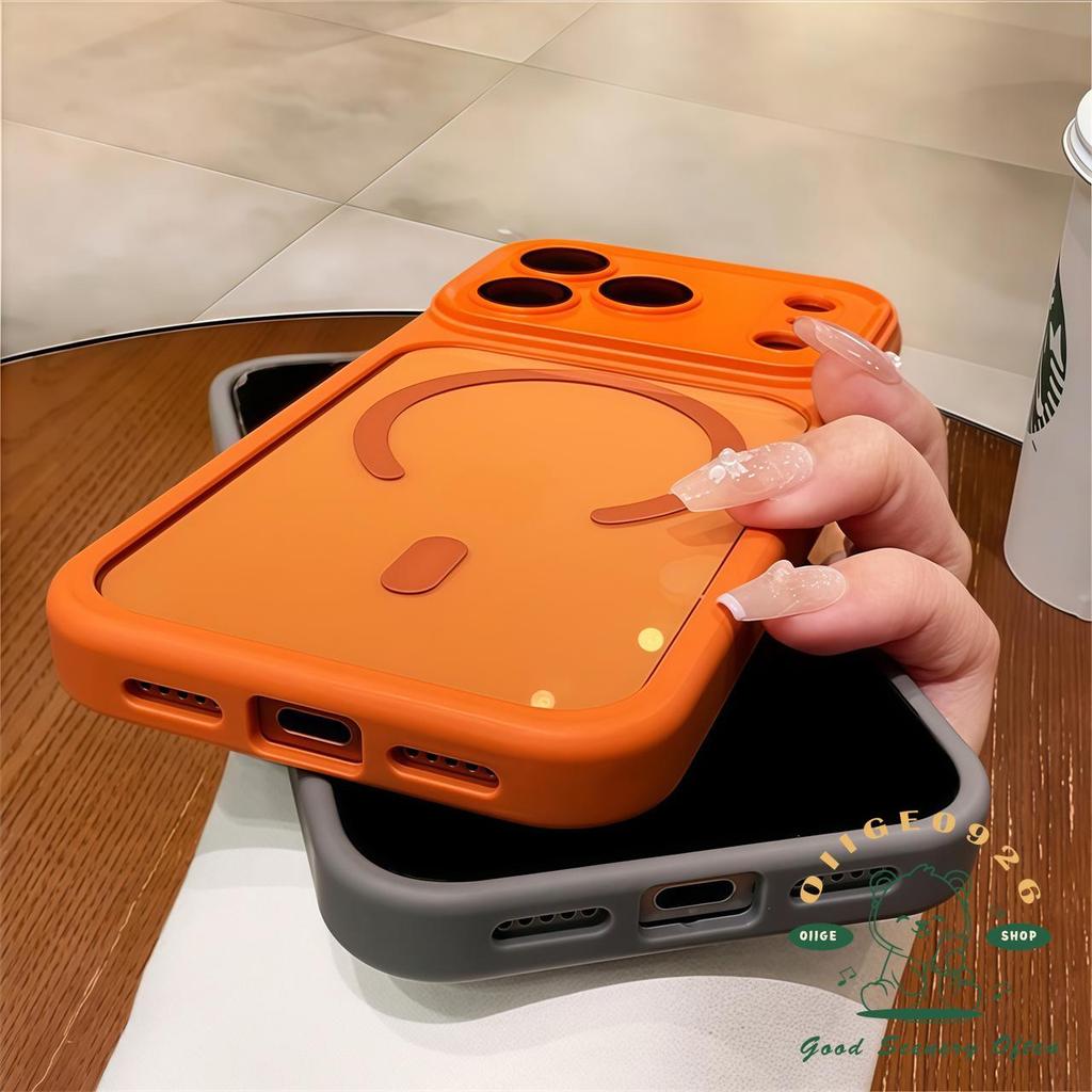 【 Ốp lưng iPhone17 】 Ốp điện thoại acrylic từ tính chống rơi iPhone17 Pro Max 16 15 14 13 12 cho vỏ iPhone Vỏ mềm silicon TPU chống sốc