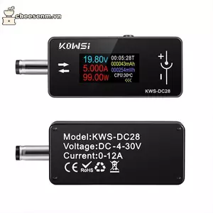 Cheenm KWS-DC28 0.96 Inch TFT HD Màn hình kỹ thuật số DC 5.5 * 2.5 Máy kiểm tra giao diện Vôn Ampe kế Đồng hồ đo công suất Màn hình nhiều trong một VN