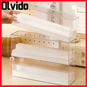 Hộp lưu trữ hộp OLVIDO, Đồ chơi Giá trưng bày búp bê trong suốt, Dụng cụ sắp xếp trang trí có thể xếp chồng lên nhau chống bụi