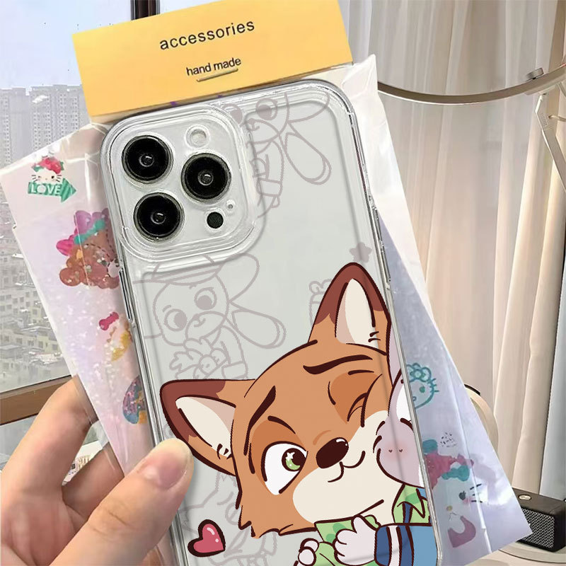Ốp điện thoại trong suốt Fox Ốp điện thoại di động iPhone 7/8/plus/x/xs/11/12/13/14/15/16/17/pro/plus/promax