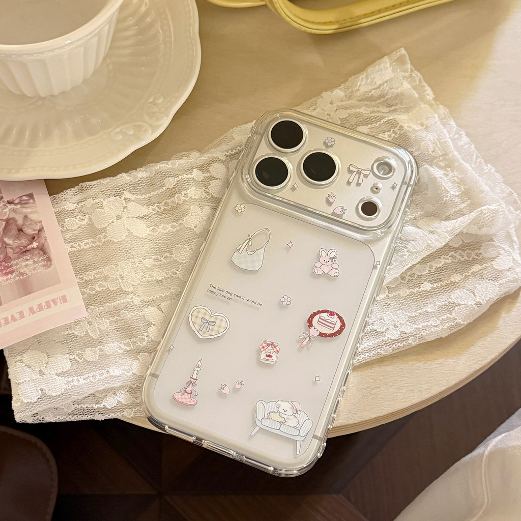Ốp Điện Thoại Gấu Miếng Dán Dễ Thương Cho IPhone 17 Pro Max 17 16 15 14 13 Ốp Điện Thoại Chống Rơi HJTQ