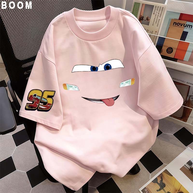 BOOM Áo thun nữ kiểu hàn quốc form rộng tay lỡ cổ tròn cotton mát - hè hot trend in cách dễ thương áo phông form vừa #09