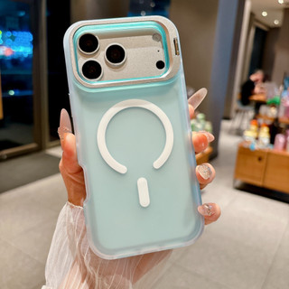 Ốp điện thoại từ tính mờ có giá đỡ ống kính cho iPhone 17 16 15 14 13 12 Pro Max 16 15 14 Plus Bảo vệ nút chống rơi bán trong suốt Vỏ đơn giản thời trang