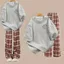 Bộ đồ quần dài caro đỏ + phối áo phông chữ thập unisex freesize - chang3158