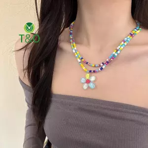 Mặt Dây Chuyền Hoa Đính Cườm Nhiều Màu Cho Bé Gái Và Phụ Nữ, Phong Cách Bohemian, Món Quà Đặc Biệt