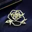 Pin Camellia Openwork cổ điển, Trâm cài hoa hồng lấp lánh Luxe Openwork cho áo khoác ve áo [mới]