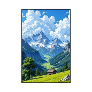 Tranh tường lối vào phong cách chữa bệnh mới của Hayao Miyazaki, tranh trang trí phong cách tự nhiên đơn giản Bắc Âu cho phòng khách và đầu giường