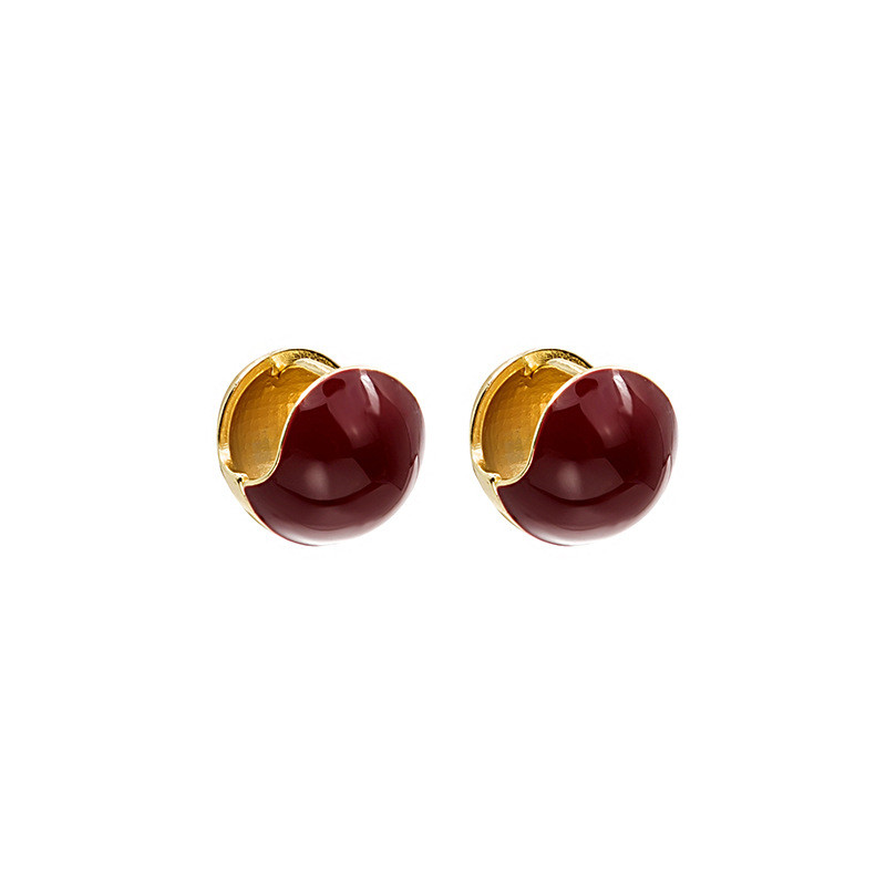 Bông Tai Đậu Đỏ Acacia Phong Cách Retro, Thiết Kế Đơn Giản Và Thanh Lịch