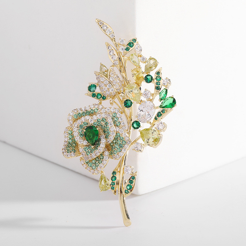 Trâm cài Zircon hoa đầy màu sắc thanh lịch dành cho nữ
