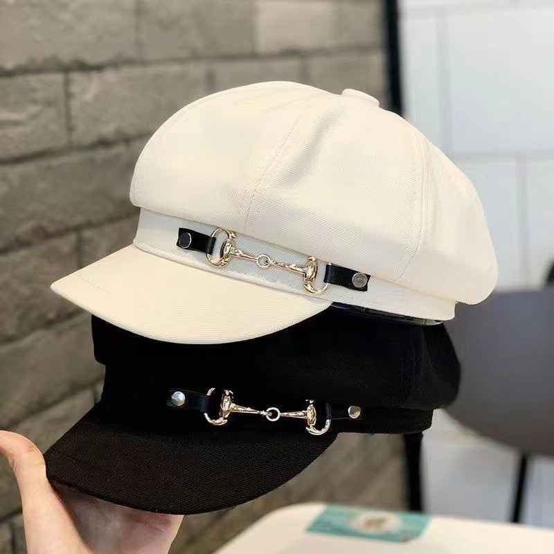 Mũ Beret Phong Cách Retro Nhật Bản Xích Ngang Cao Cấp 2025